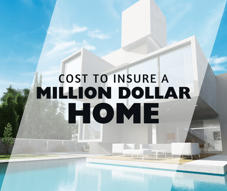 Modern luxury white home with swimming pool illustrating cost to insure a million dollar home.