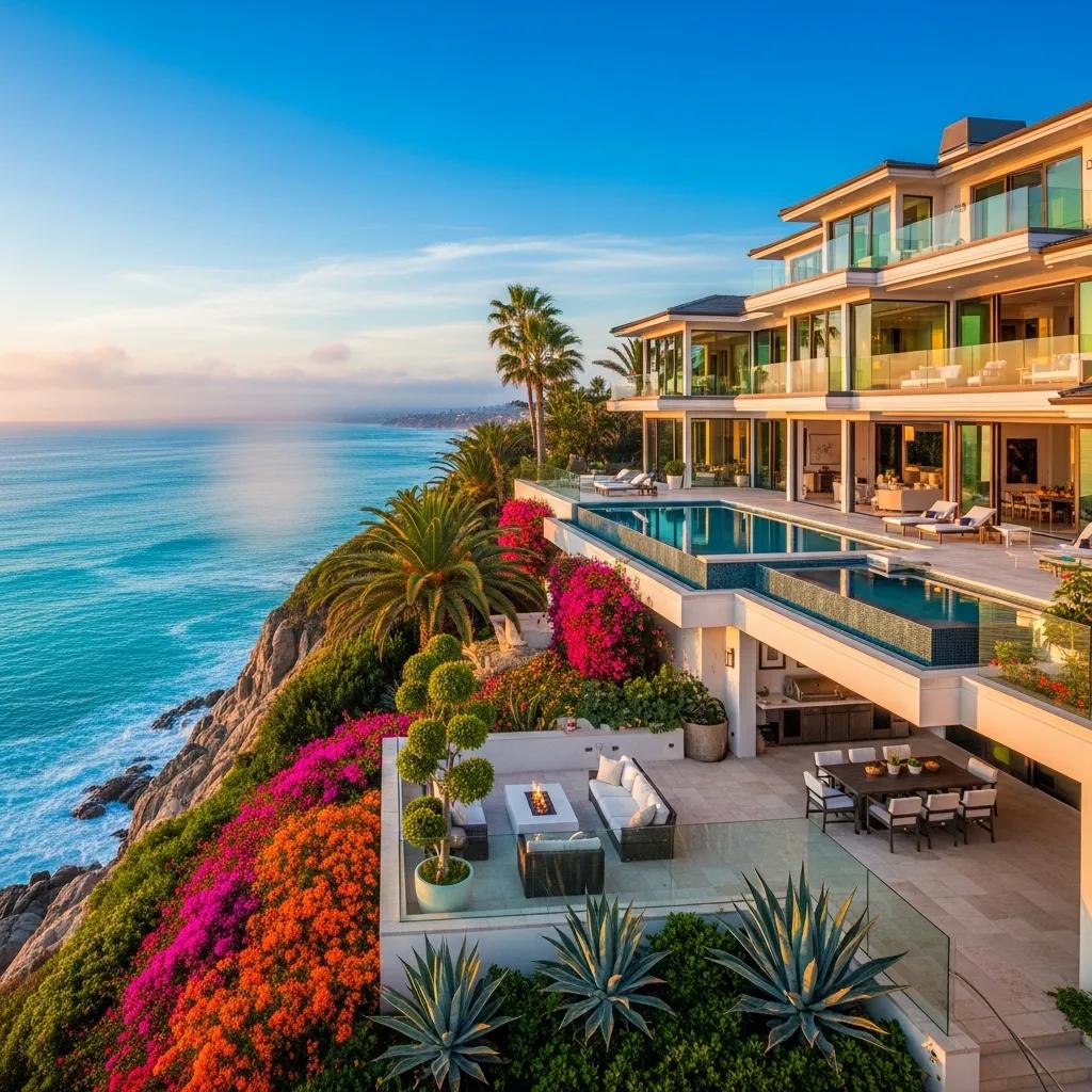 Luxury coastal home with ocean view, representing insurance considerations for high-value properties