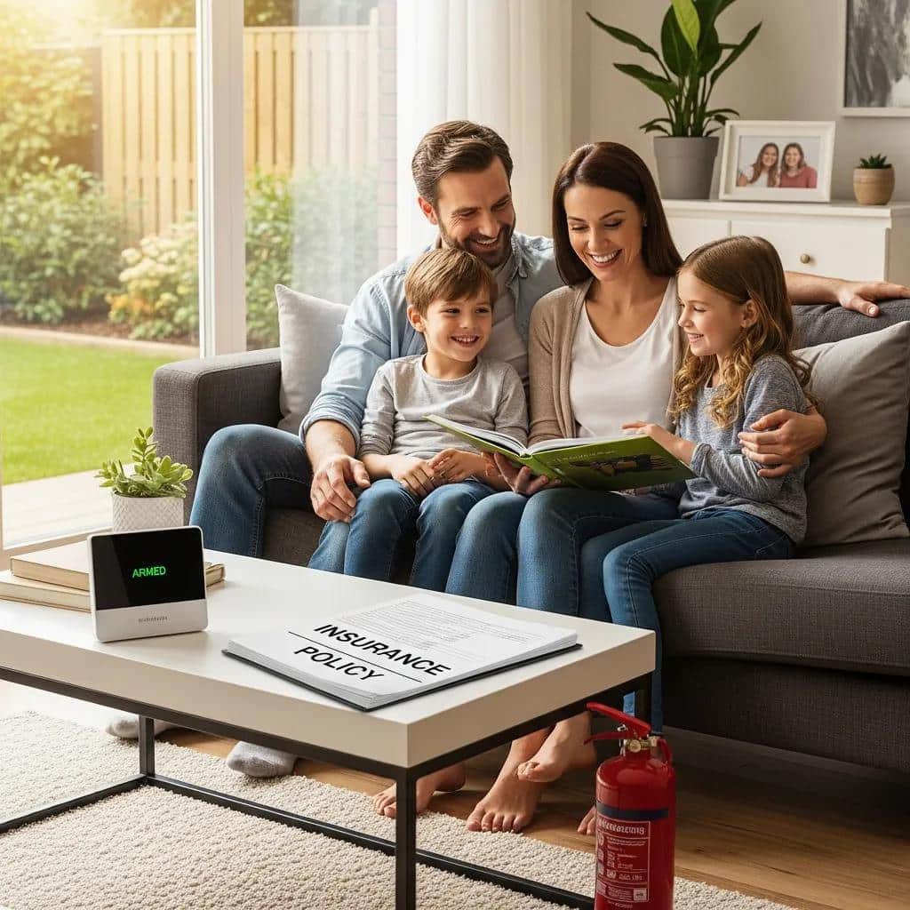 Family enjoying their home with elements of comprehensive property protection
