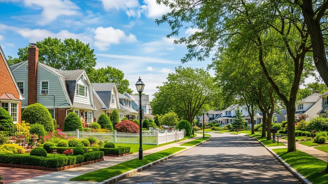Charming residential street in South Floral Park, NY, highlighting community spirit and local beauty
